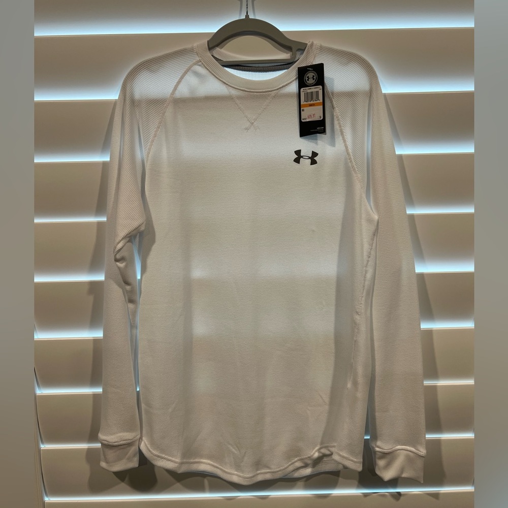 Mens Under Armour White thermal long sleeve shirt NWT